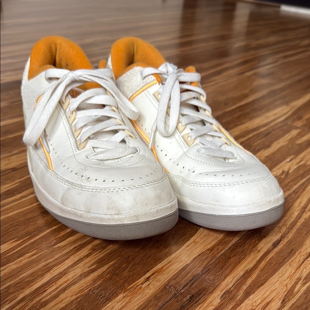 Men's White and Orange Air Jordan